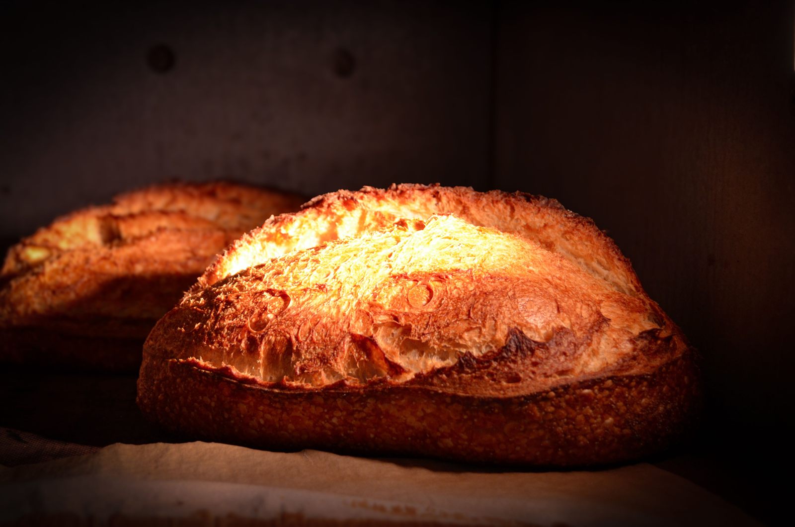 A freshly baked golden loaf of bread